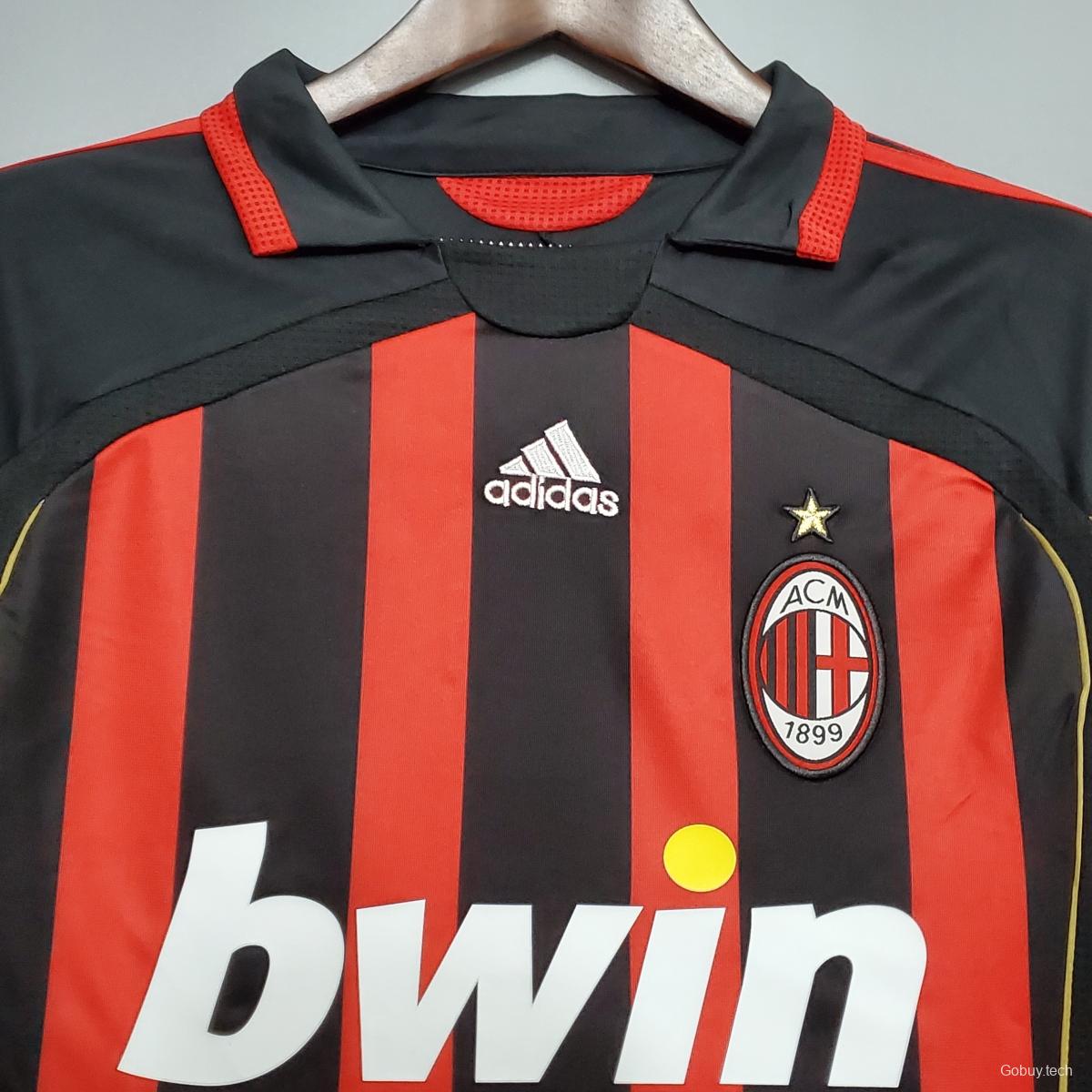 Retro 06/07 AC Milan Long sleeve home Soccer Jersey