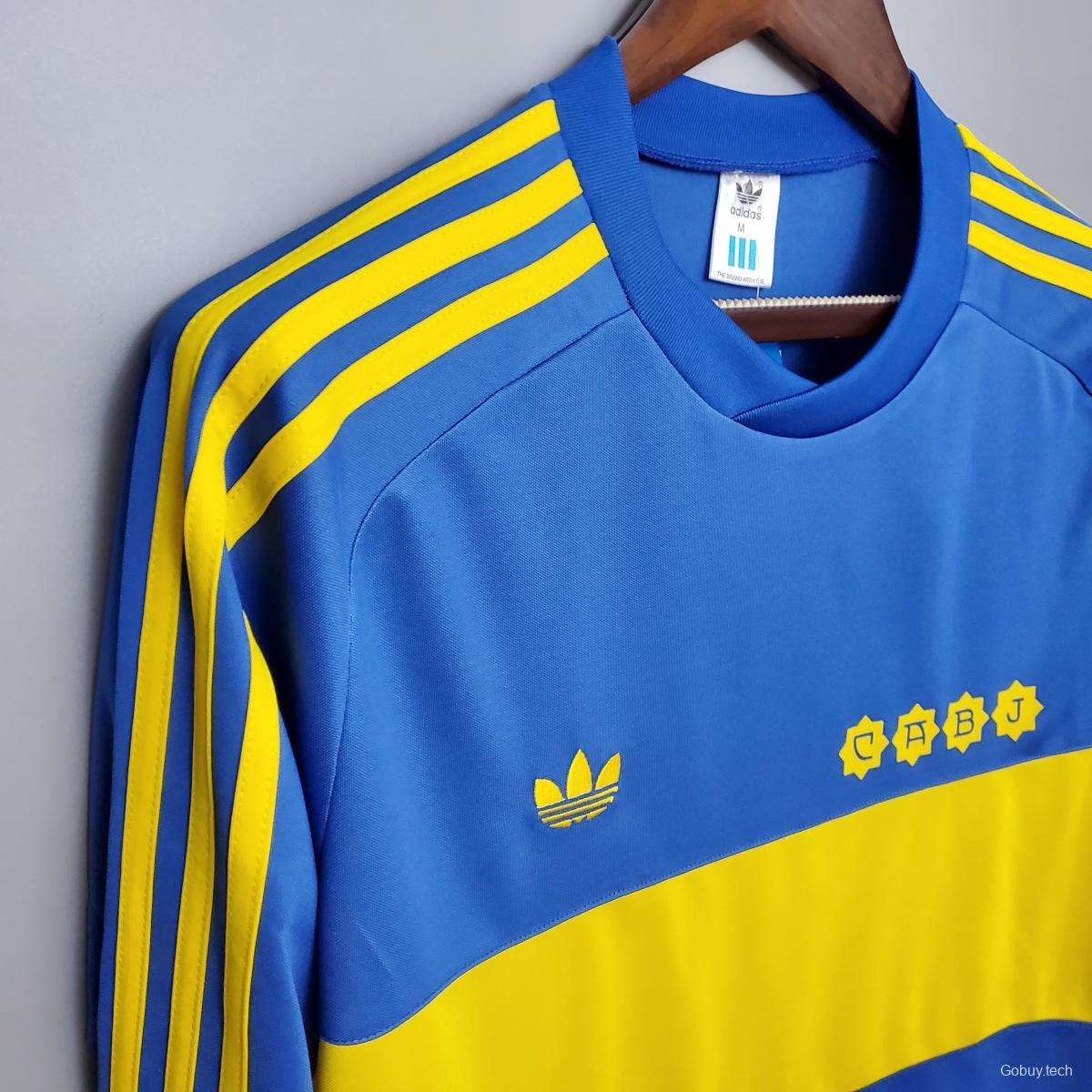 Retro Long sleeve 1981 Boca Juniors home Soccer Jersey