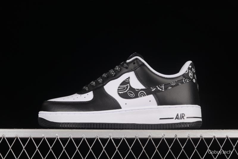 NIKE Air Force 1'07 Low Black and White Cashew Flower Low Casual Sneakers XM6389-316