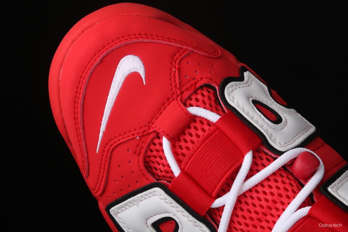 NIKE Air More Uptempo 96 QS Hoop Pack Pippen original series classic high street leisure sports culture basketball shoes red, white and black bull CD9402-600