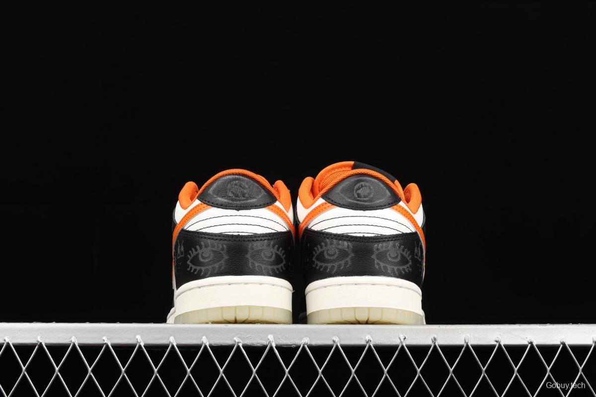 NIKE SB DUNK Low Halloween black, white and orange luminous Halloween SB rebound fashion casual board shoes DD3357-100