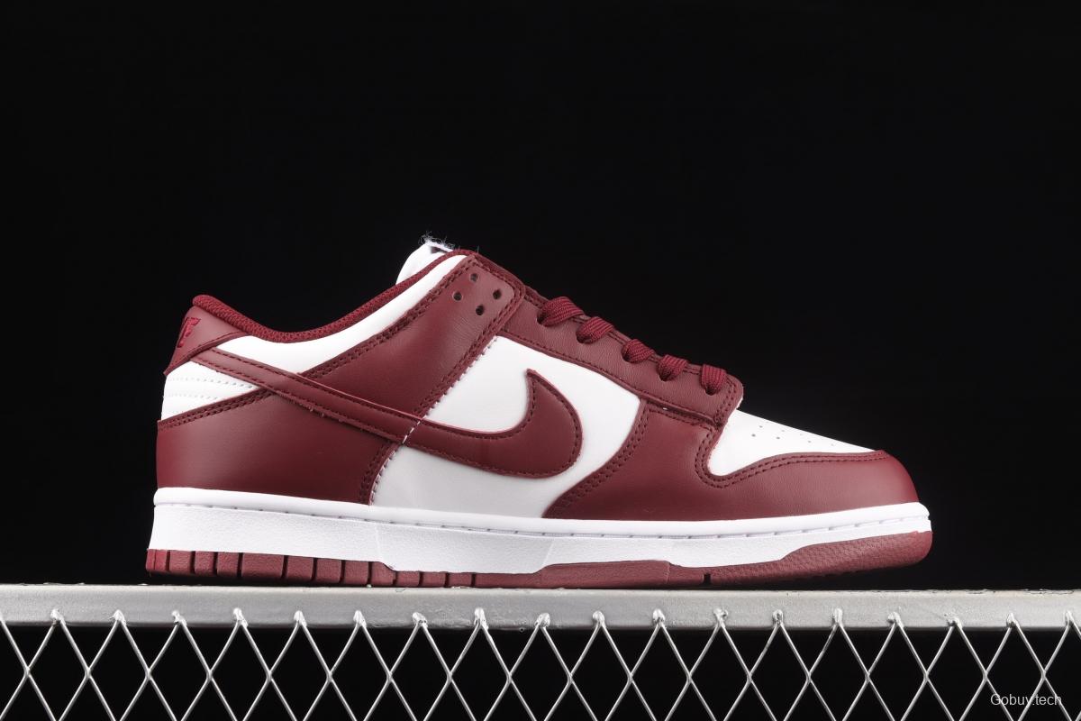 NIKE SB DUNK Low Prm wine red and white color SB buckle rebound fashion leisure board shoes DD1503-108