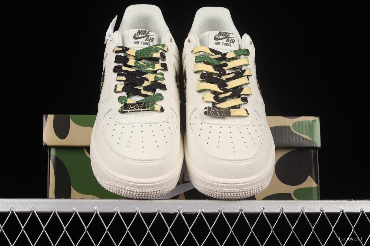 Bape x NIKE Air Force 11607 Low camouflage matching Nigo brand ape head low top casual board shoes AA1365-118,