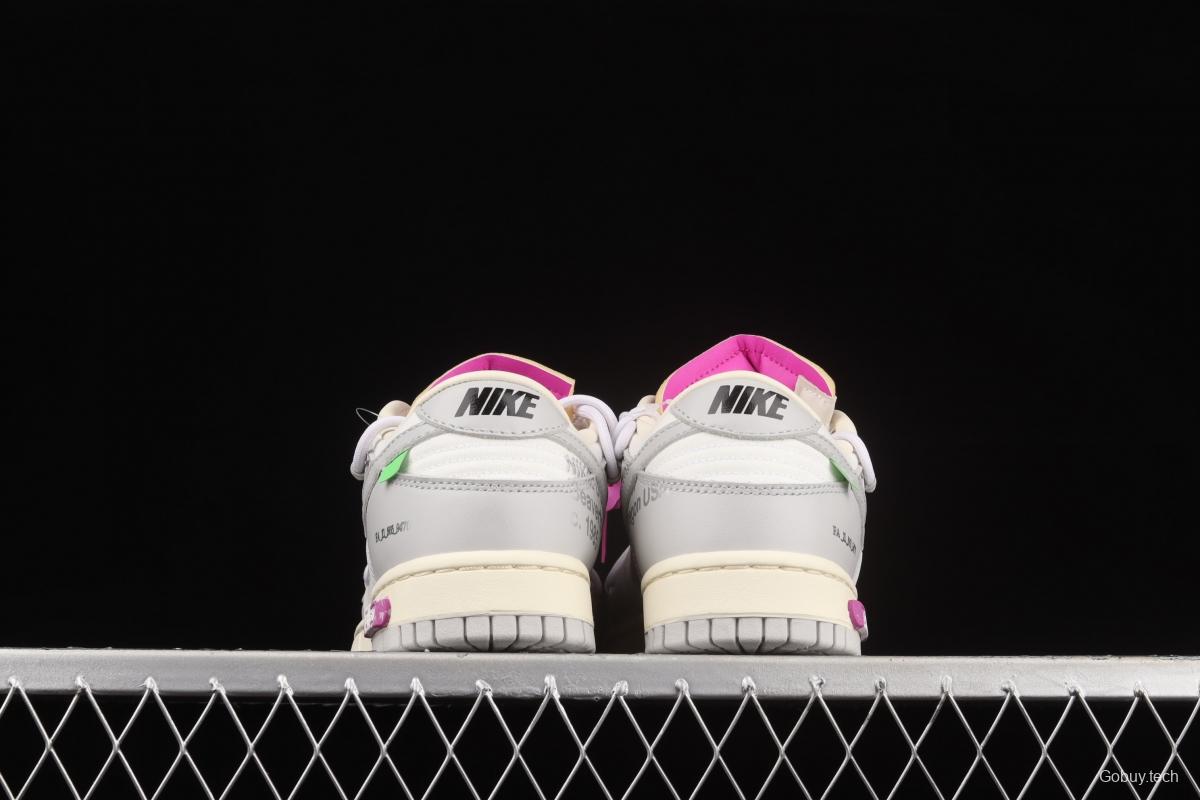 OFF-White x NIKE DUNK Low OW white gray leisure sports skateboard shoes DM1602-118