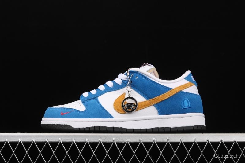 Kasina x NIKE SB DUNK Low co-signed blue and yellow retro low-top leisure sports skateboard shoes CZ6501-100