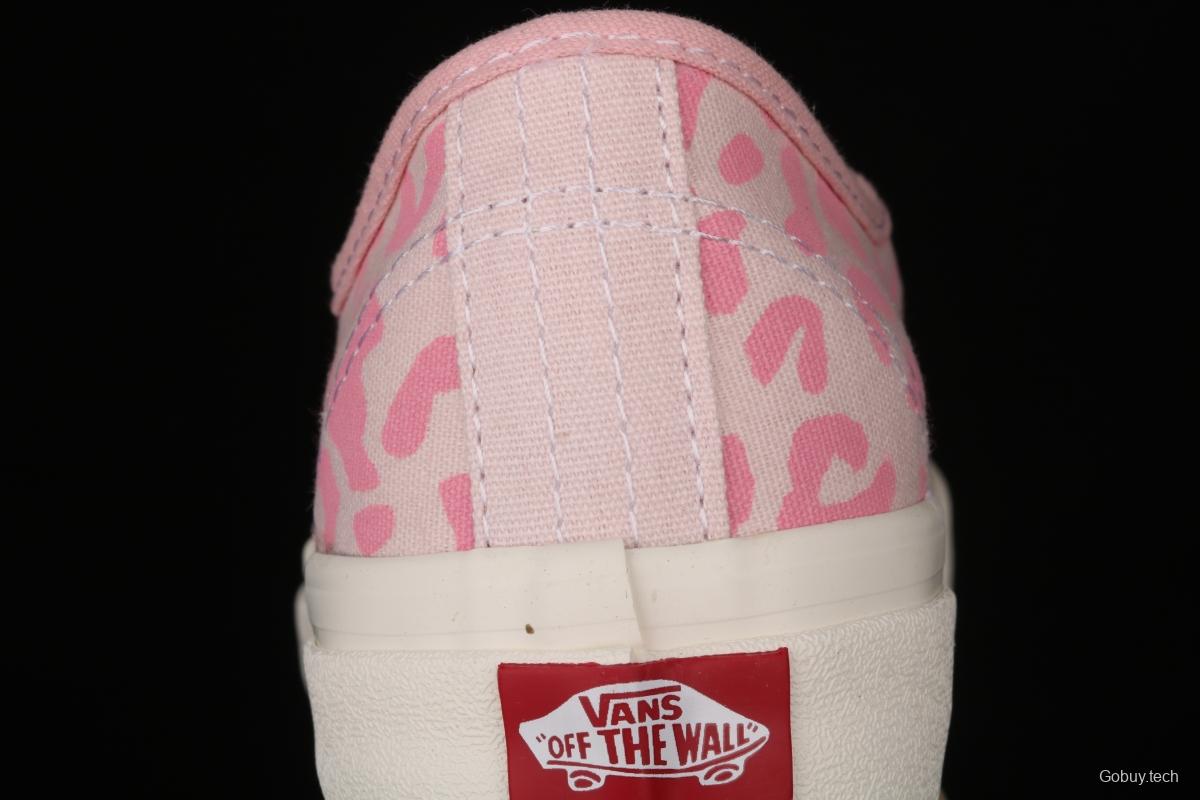 Vans Vault OG Authentic LX pink leopard print high-end regional vulcanized canvas low-top casual board shoes VN0A38GRR89