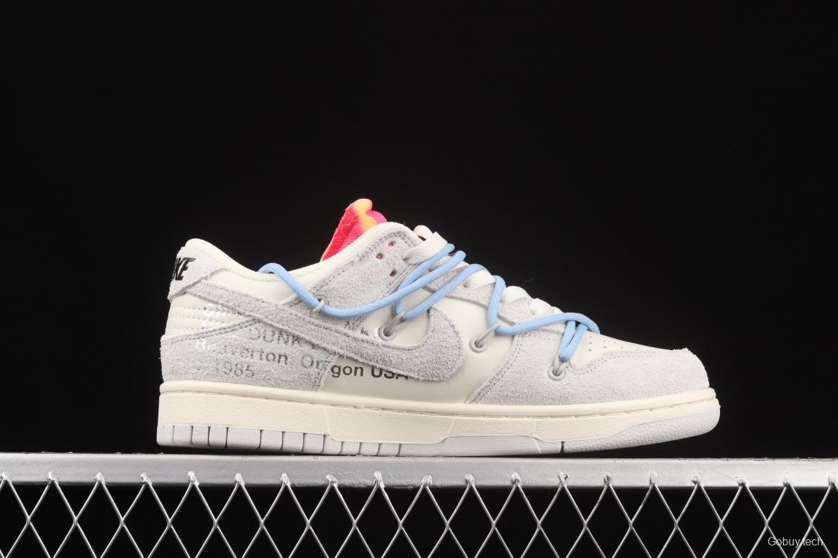 OFF-White x NIKE DUNK Low 12 of 50 OW suede SB buckle rebound fashion casual board shoes DJ0950-113