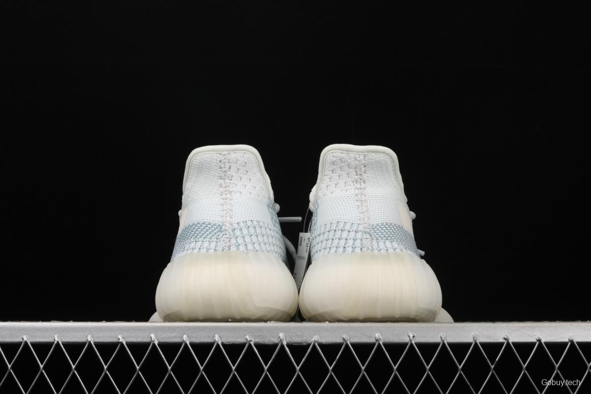 Adidas Yeezy 350 V2 Boost Basf FW3043 Darth Coconut 350 second generation hollowed-out silk ice blue color BASF Boost original