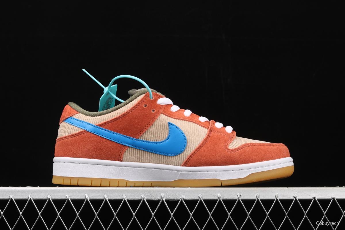 NIKE SB DUNK Low Pro brown-red color matching low-top casual board shoes BQ6817-201