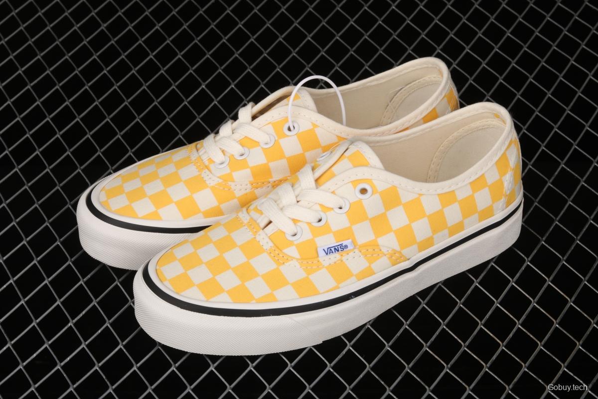 Vans Authentic classic Anna Heim orange checkerboard 4-hole low-edge high-end vulcanized skateboard shoes VN0A54F241P