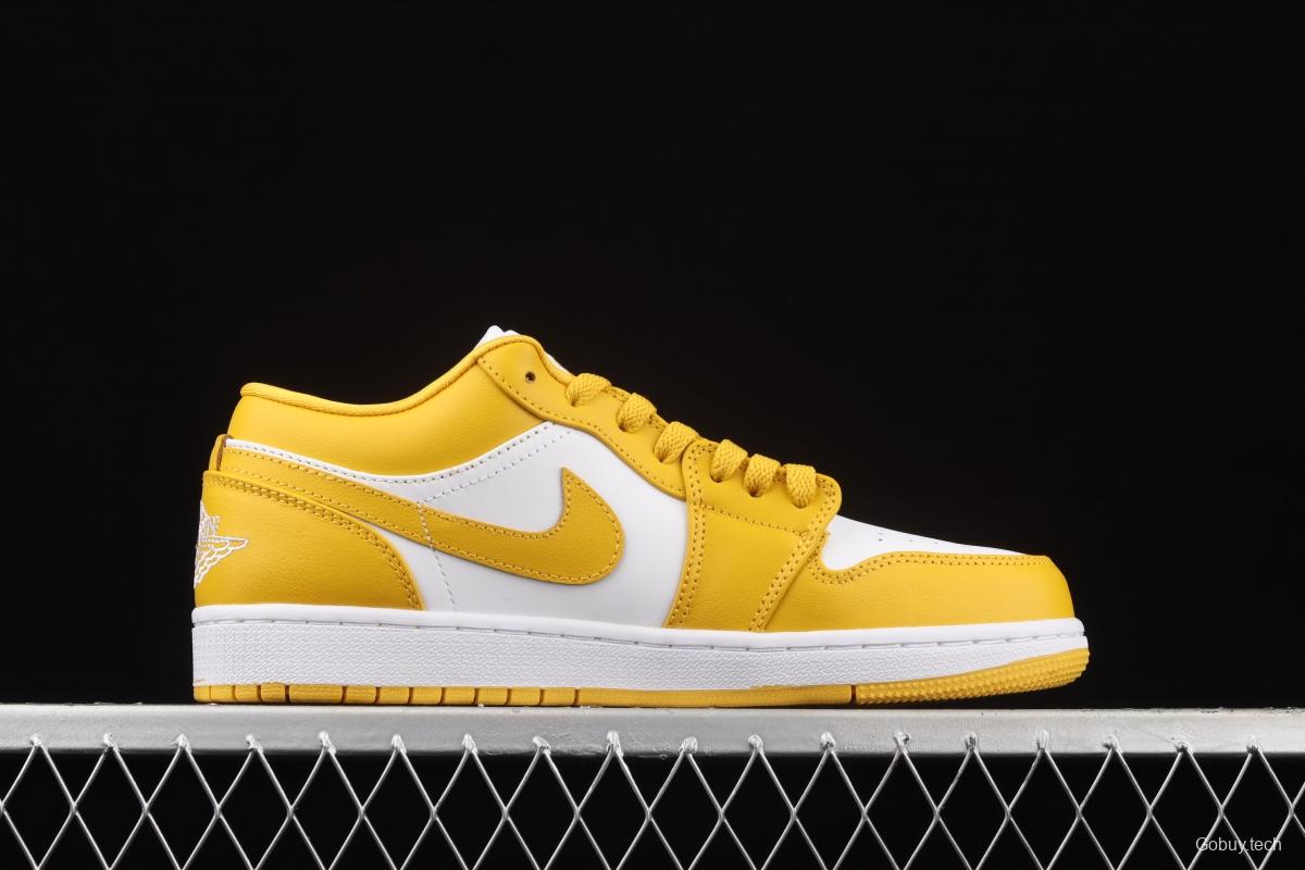 Air Jordan 1 Low white and yellow low side culture leisure sports shoes 553558-171