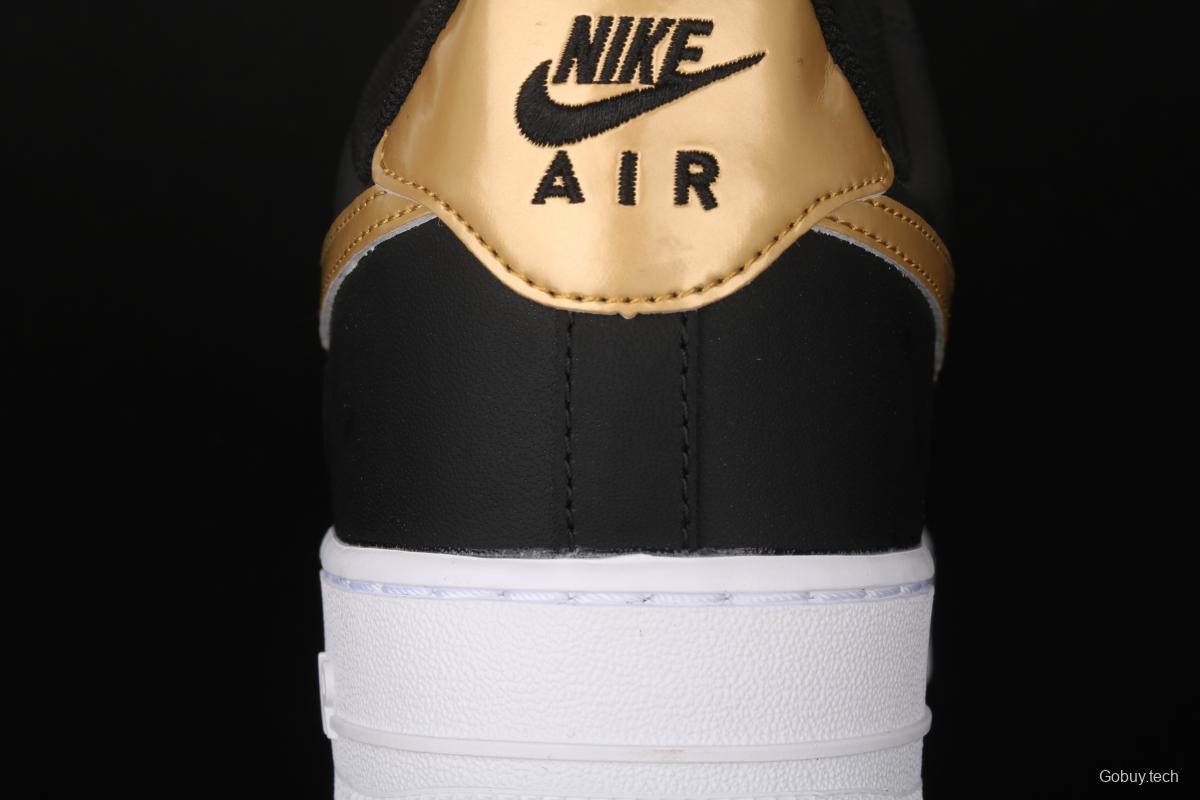 NIKE Air Force 1' 07 Lx black gold low upper shoes CZ9189-001