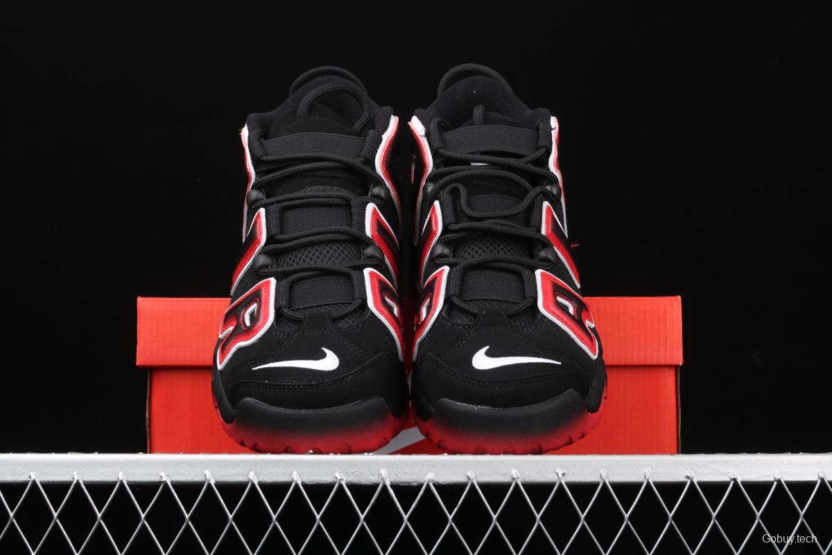 NIKE Air More Uptempo 96 QS Laser Crimson Pippen initial series classic high street leisure sports culture basketball shoes black lava gradual red and white CJ6129-001