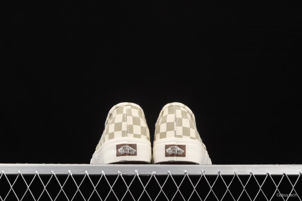 Vans Authentic Classic Anaheim Milk Tea White Brown Chess Lattice low Top Board shoes VN0A5HZS9FO