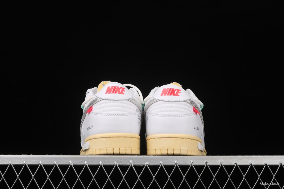 OFF-White x NIKE DUNK Low 04 of 50 OW white gray leisure sports skateboard shoes DM1602-127,