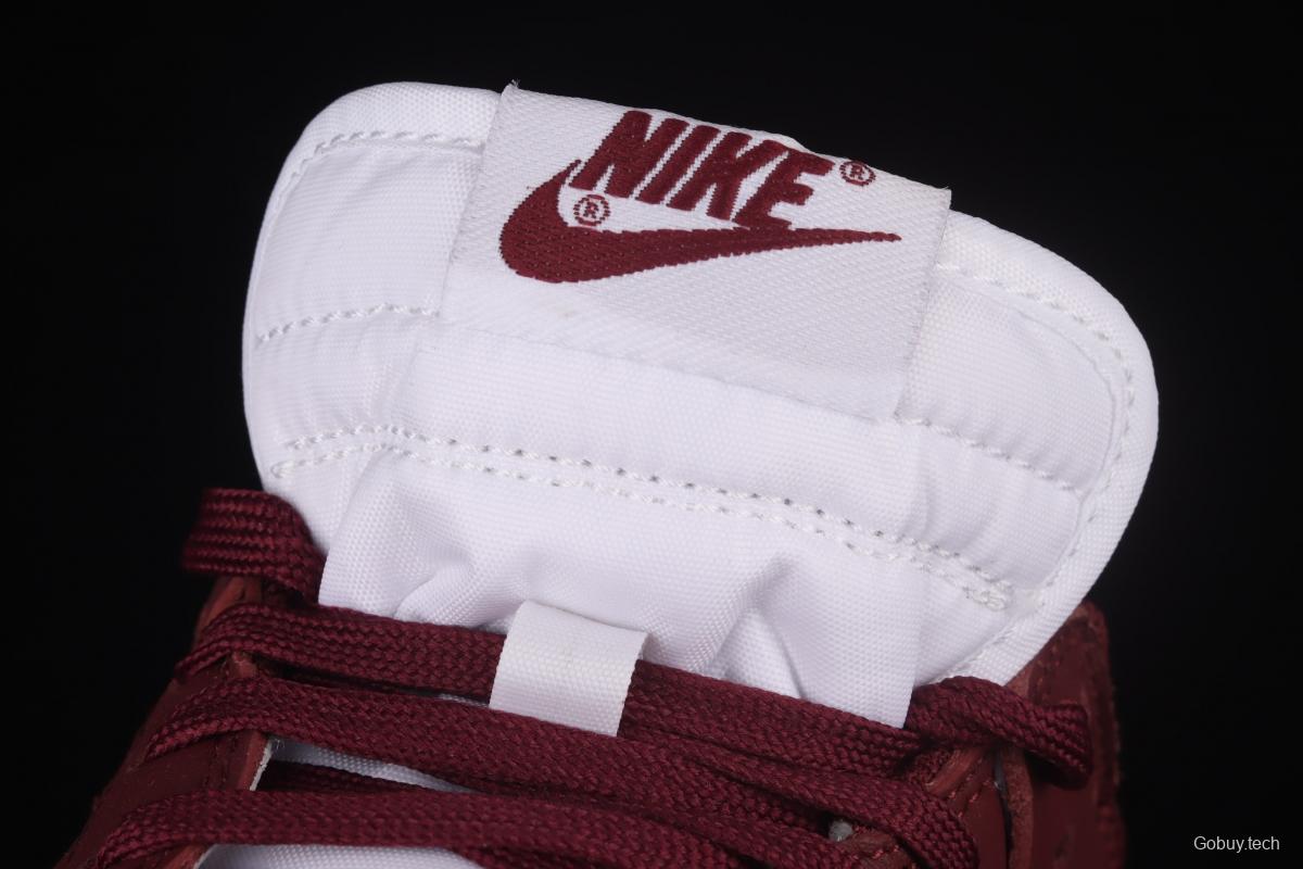 NIKE SB DUNK Low Prm wine red and white color SB buckle rebound fashion leisure board shoes DD1503-108