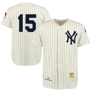 Men's Thurman Munson Cream &amp; Navy 1969 Throwback Jersey