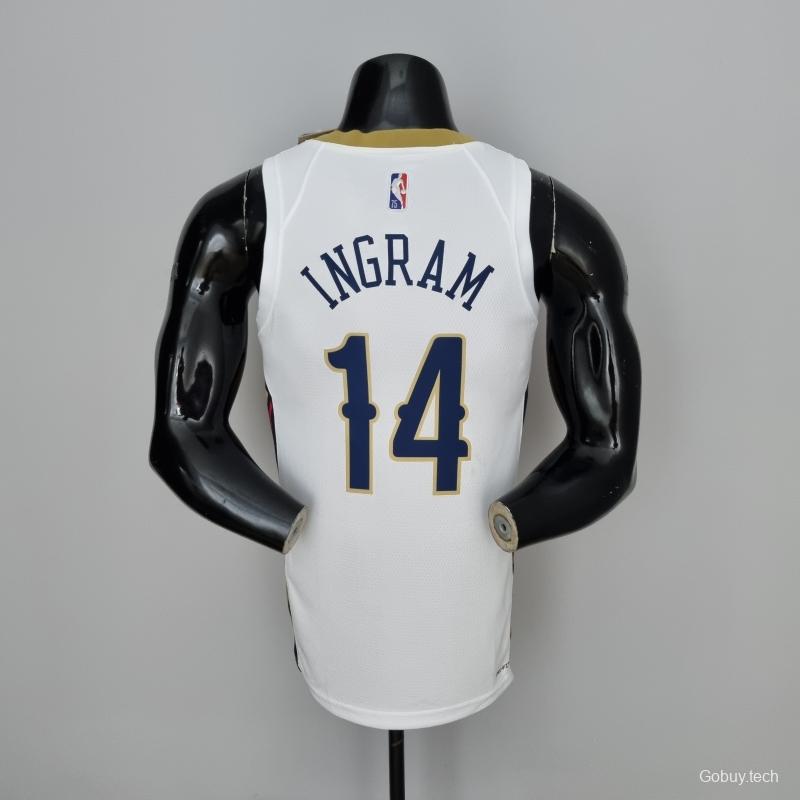 75th Anniversary New Orleans Pelicans Ingram #14 White NBA Jersey