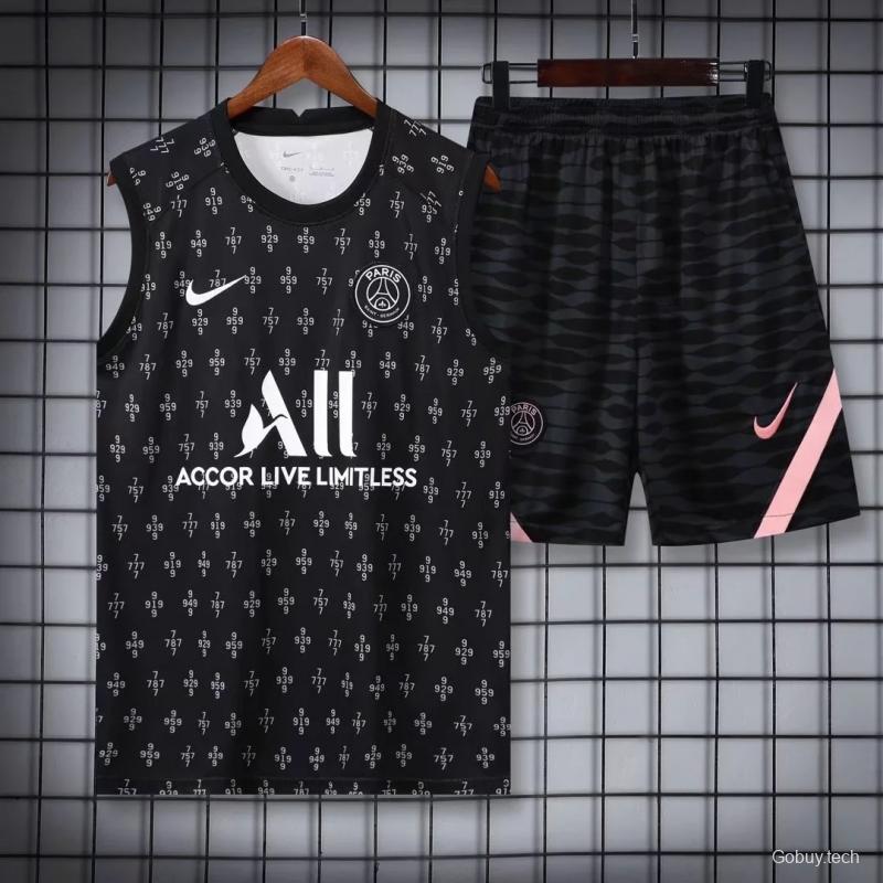 22/23 PSG Pre-match Training Jersey Black Number Vest