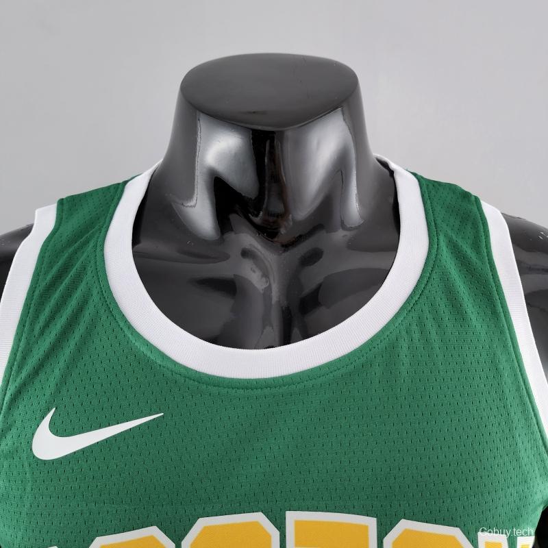 Boston Celtics IRVING#11 Green Gold NBA Jersey