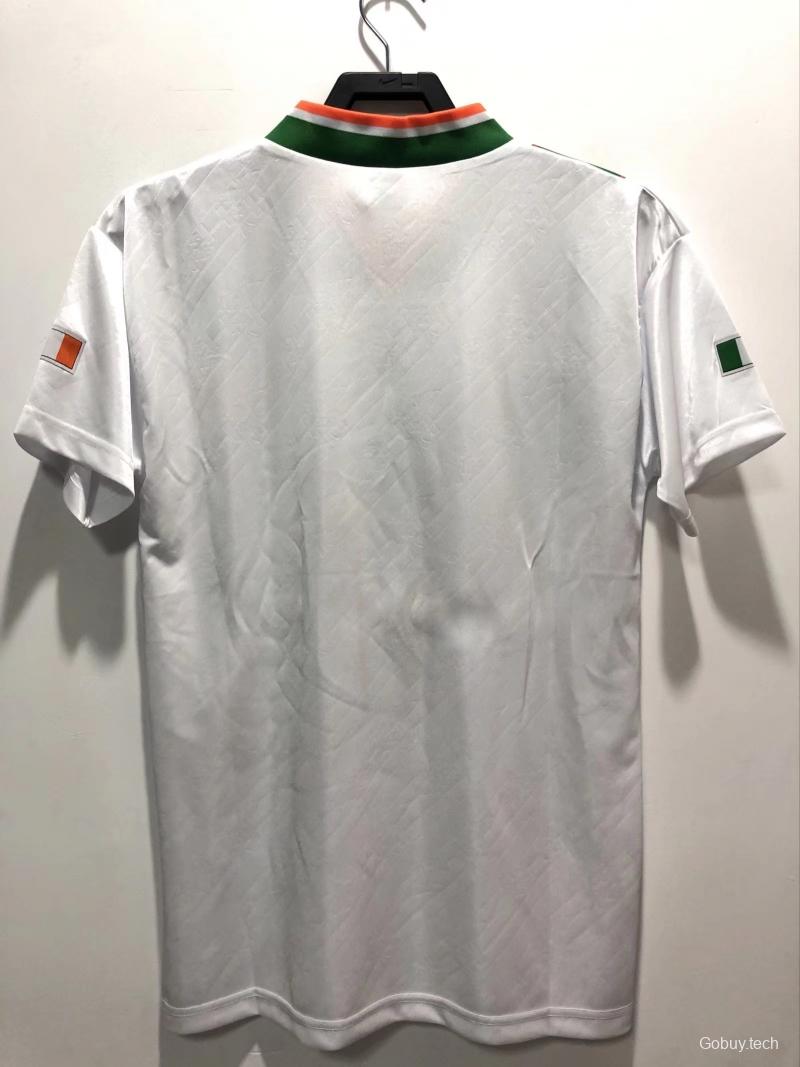 Retro 1994 Ireland Away White Soccer Jersey