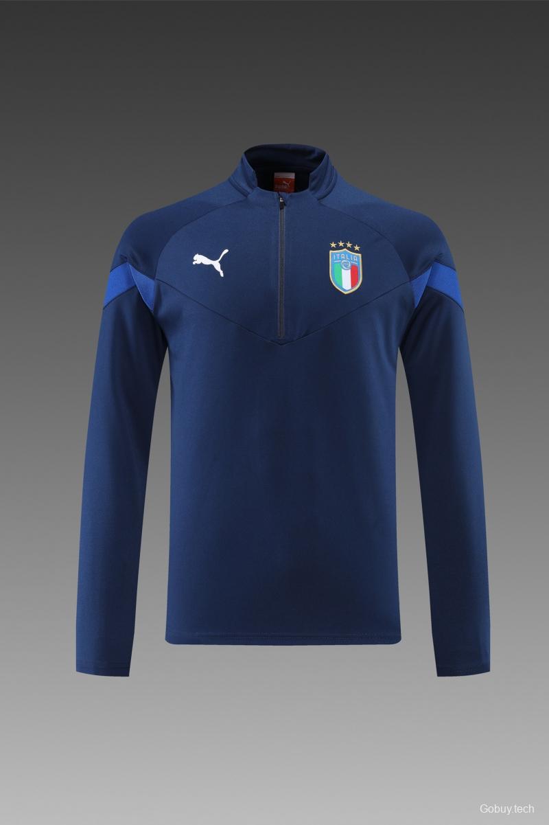 2022 Italy Navy Half Zipper Tracksuit