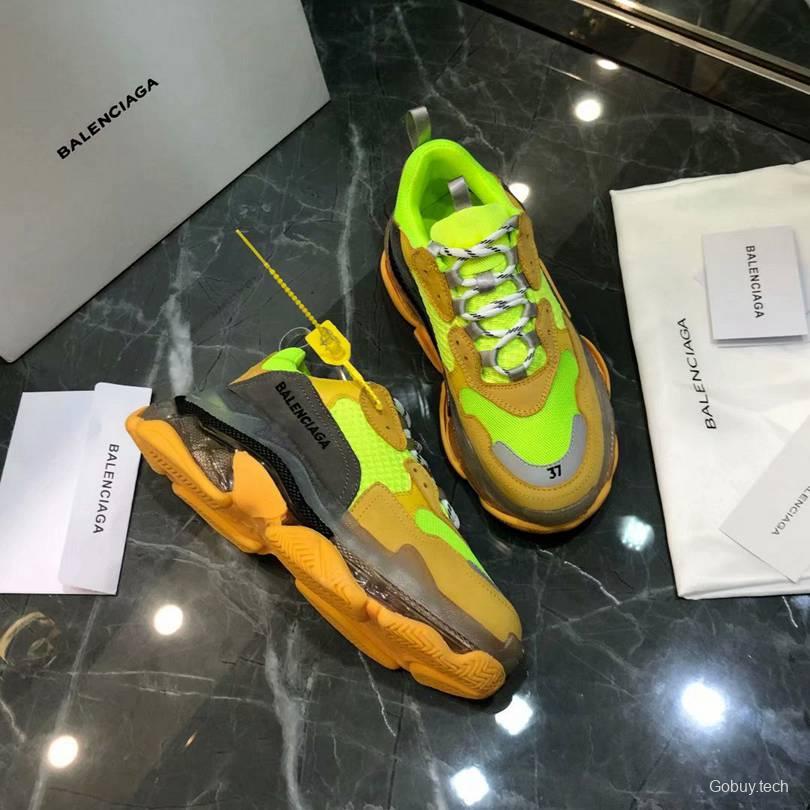 Men/Women Balenciaga Triple S MutiColor Clear Sole Green/Brown Sneaker  Item 6380380