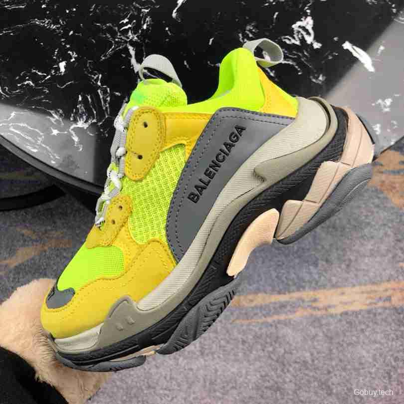 Men Balenciaga Triple-S Sneaker Multi-Color Green/Brown