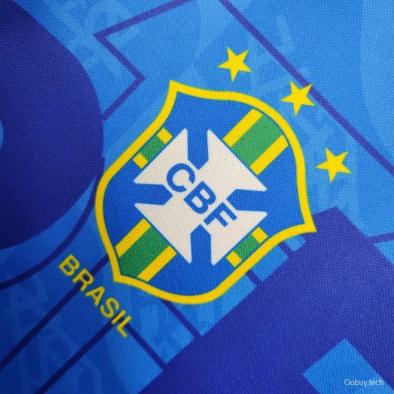 Retro 1992 Brazil Away Blue Jersey