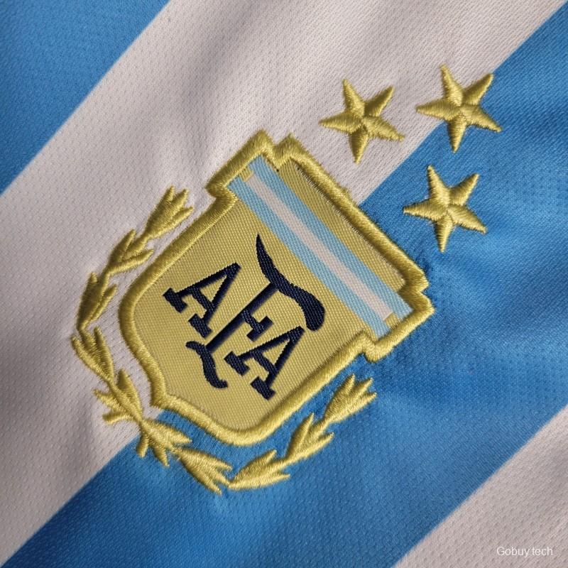 3-Stars 2023 Kids Argentina Home Jersey