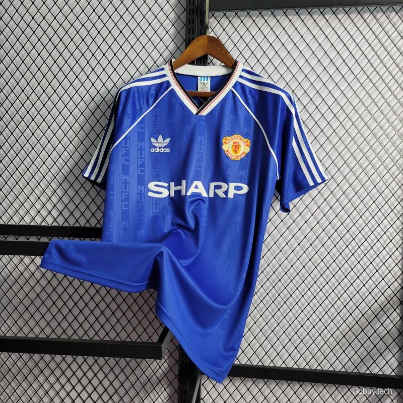 Retro 88/89 Manchester United Away Blue Jersey