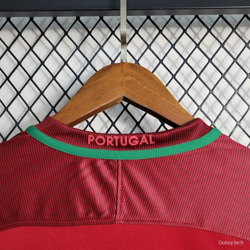 Retro 2016  Portugal Home Long Sleeve Jersey