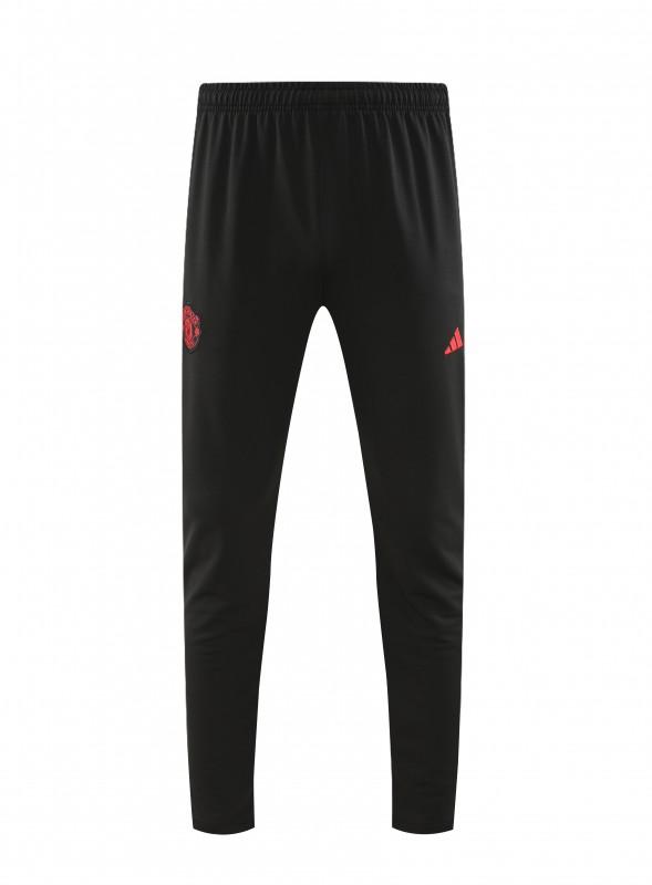 23/24 Manchester United Black Hoodie Half Zipper Jacket+ Pants