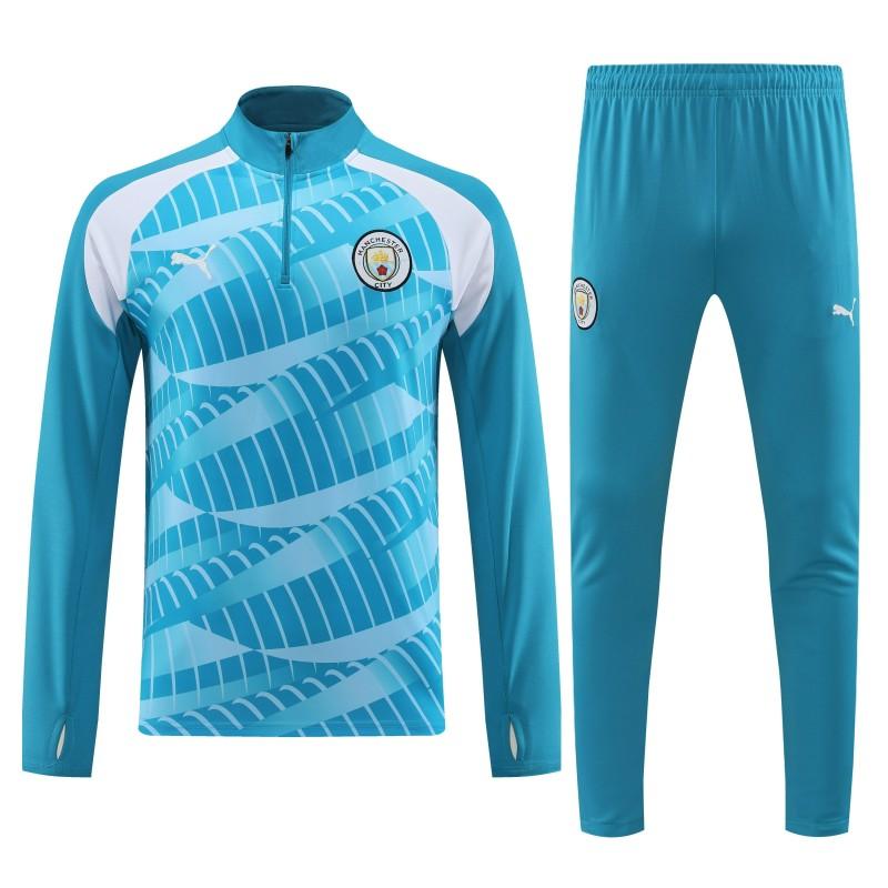 23/24 Manchester City Blue White Half Zipper Jacket+ Pants