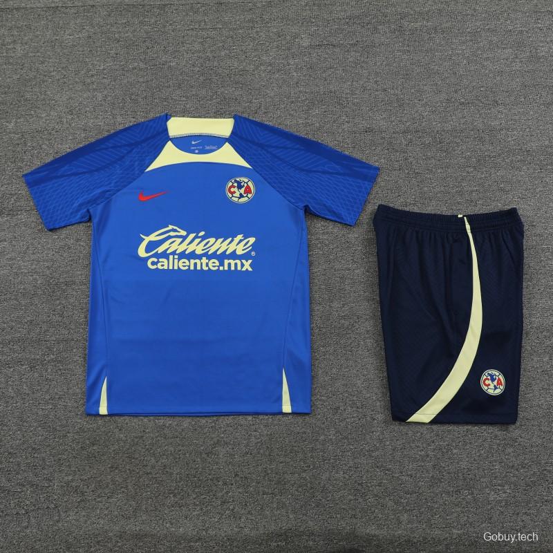 24/25 Club America Blue/Yellow Short Sleeve Jeresy+Shorts