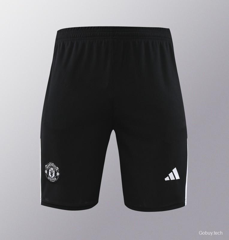 24/25 Manchester United Black Vest Jeresy+Shorts