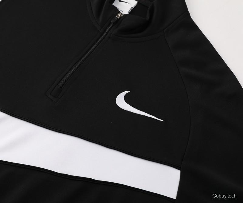 2024 Nike Black/White Half Zipper Jacket+Pants