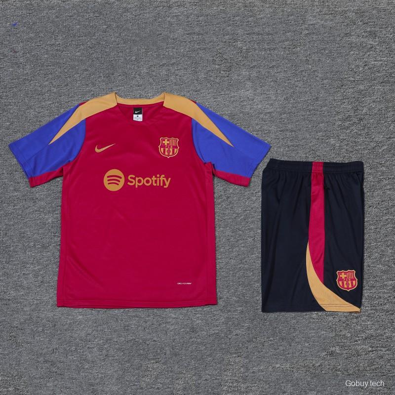 23/24 Barcelona Red/Navy Short Sleeve Jersey+Shorts