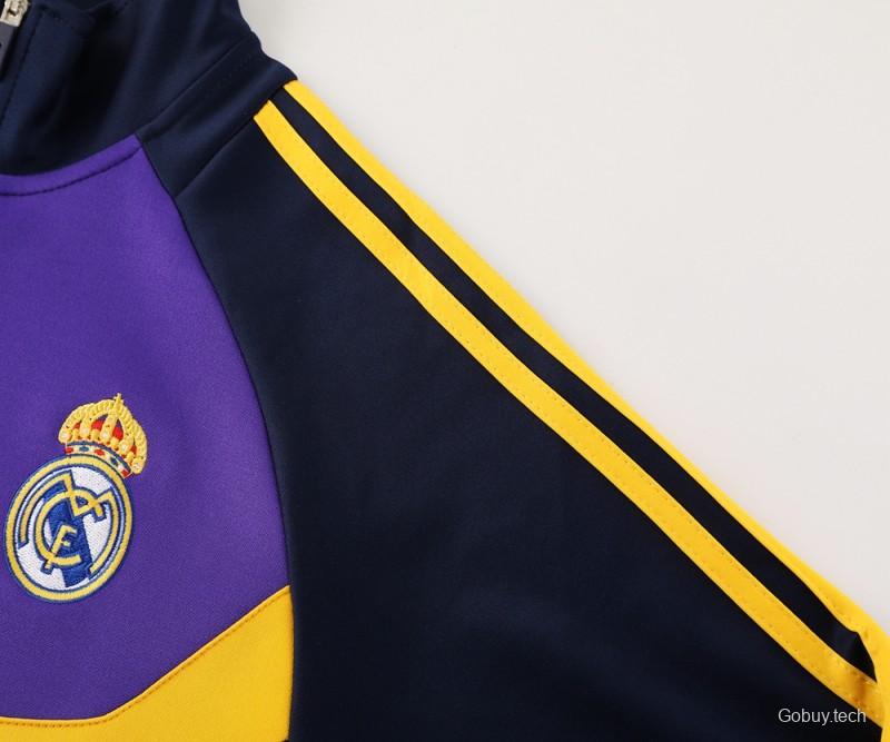 24/25 Real Madrid Black/Purple Full Zipper Jacket +Long Pants