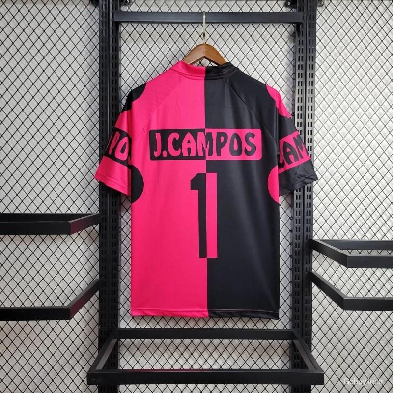 Retro 1998 Mexico CAMPOS 1 Home Black Pink Jersey