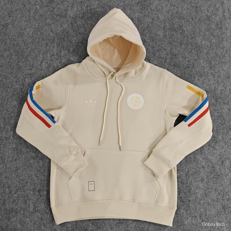 2024 Colombia 100th Black/Navy/Grey/Beige/White Hoodie With Golden Badge