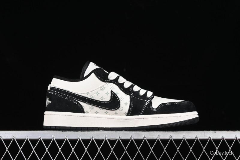 Nike Air Jordan 1 Low LV Collaboration - Black Warrior Custom High-End Basketball Shoes - SJ9950-007