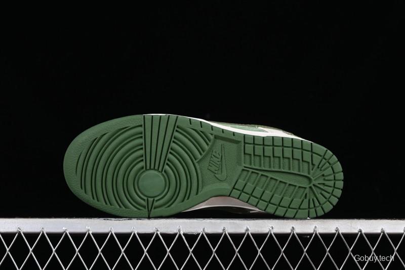 Nike SB Dunk Low Stussy Collaboration - Green Floral Anniversary Custom Low-Top Casual Skate Shoes - CF3688-008