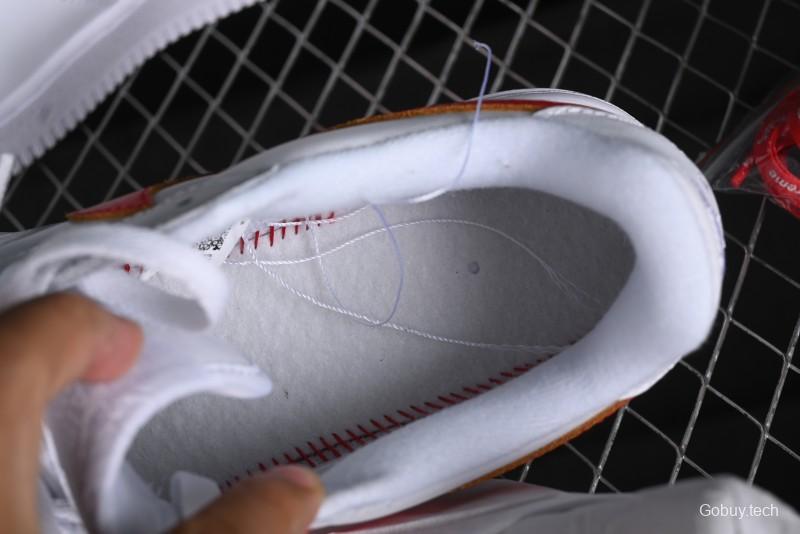 Nike Supreme x Air Force 1 Low Casual Sneakers with Full-Grain Leather and 3/4 Air Cushion - CU9225-101