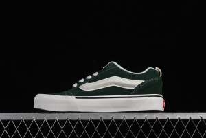 Vans Knu-Skool High Street American Retro Canvas Skate Shoes in Black Green - VN000CSQW3Z