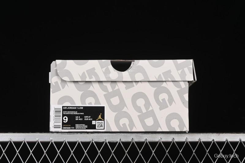 Nike Air Jordan 1 Low AJ1 The North Face Collaboration - Suede Grey Retro Basketball Shoes - DM5688-111