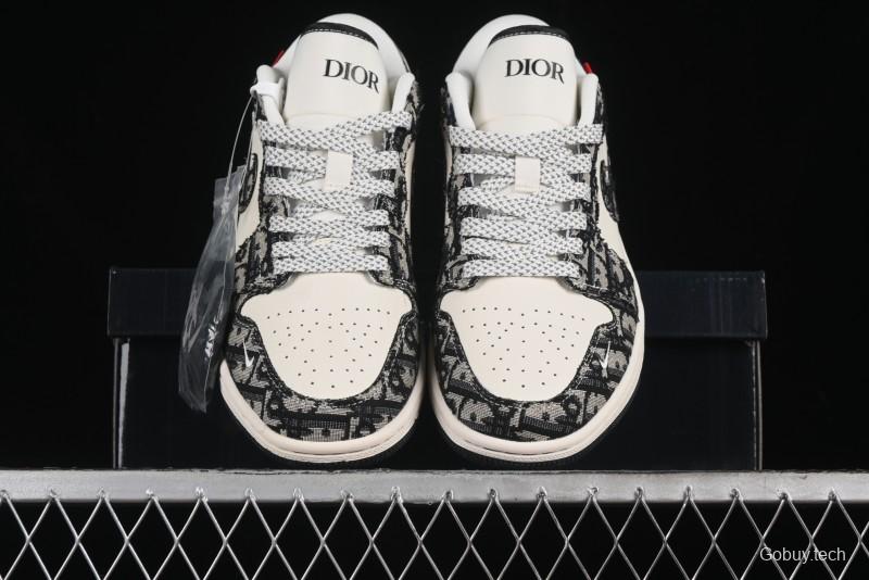 Nike Air Jordan 1 Low AJ1 Dior Collaboration - White Black Red Label Retro Basketball Shoes - SJ9950-036
