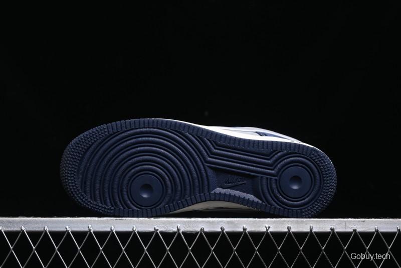 Nike Air Force 1 '07 Low Stussy Collaboration - Grey Blue Suede Low-Top Casual Sneakers - SJ6698-007