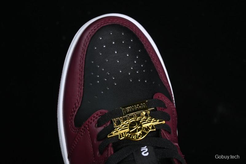 Nike Air Jordan 1 Low AJ1 Black Wine Red Metallic Wings DB6491-600