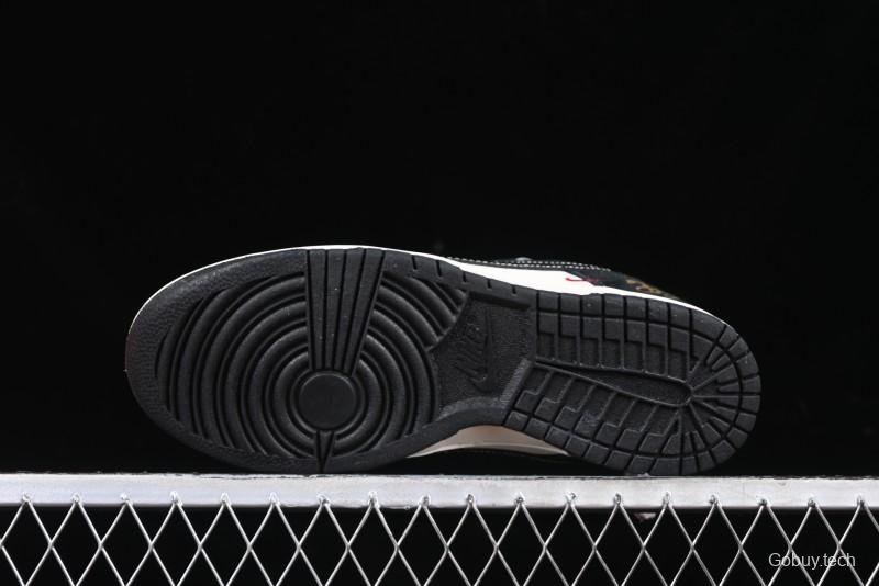 Nike SB Dunk Low Supreme Year of the Snake Limited Edition Black Snake Print Low-Top Casual Sneakers - XS1086-016